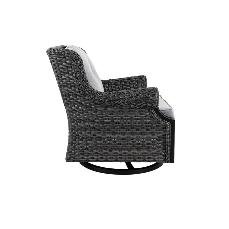 Lassen 4-Piece Firepit Set with Swivel Rocking Chairs