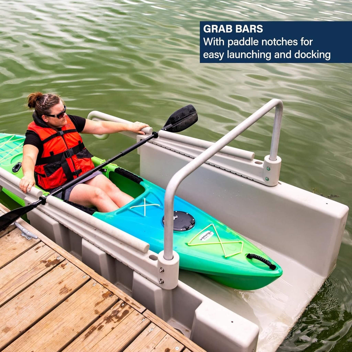 Floating Kayak Launch Station For Fixed Docks Kayaks And Canoes (SAK36851)