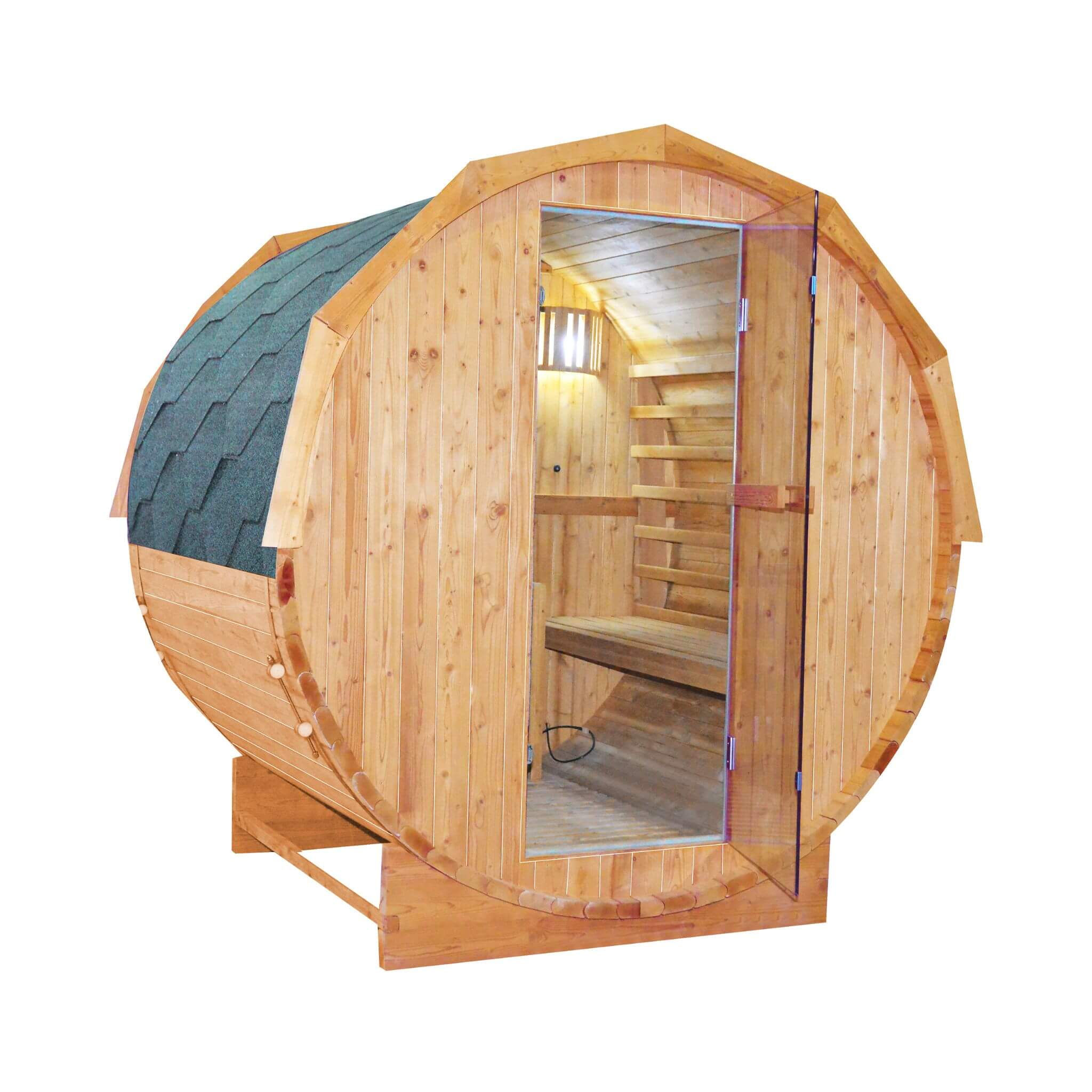 Thermora Ignite Large Premium American White Oak Outdoor Wooden Barrel Sauna With 4.5KW Sauna Heater (SAK45968)