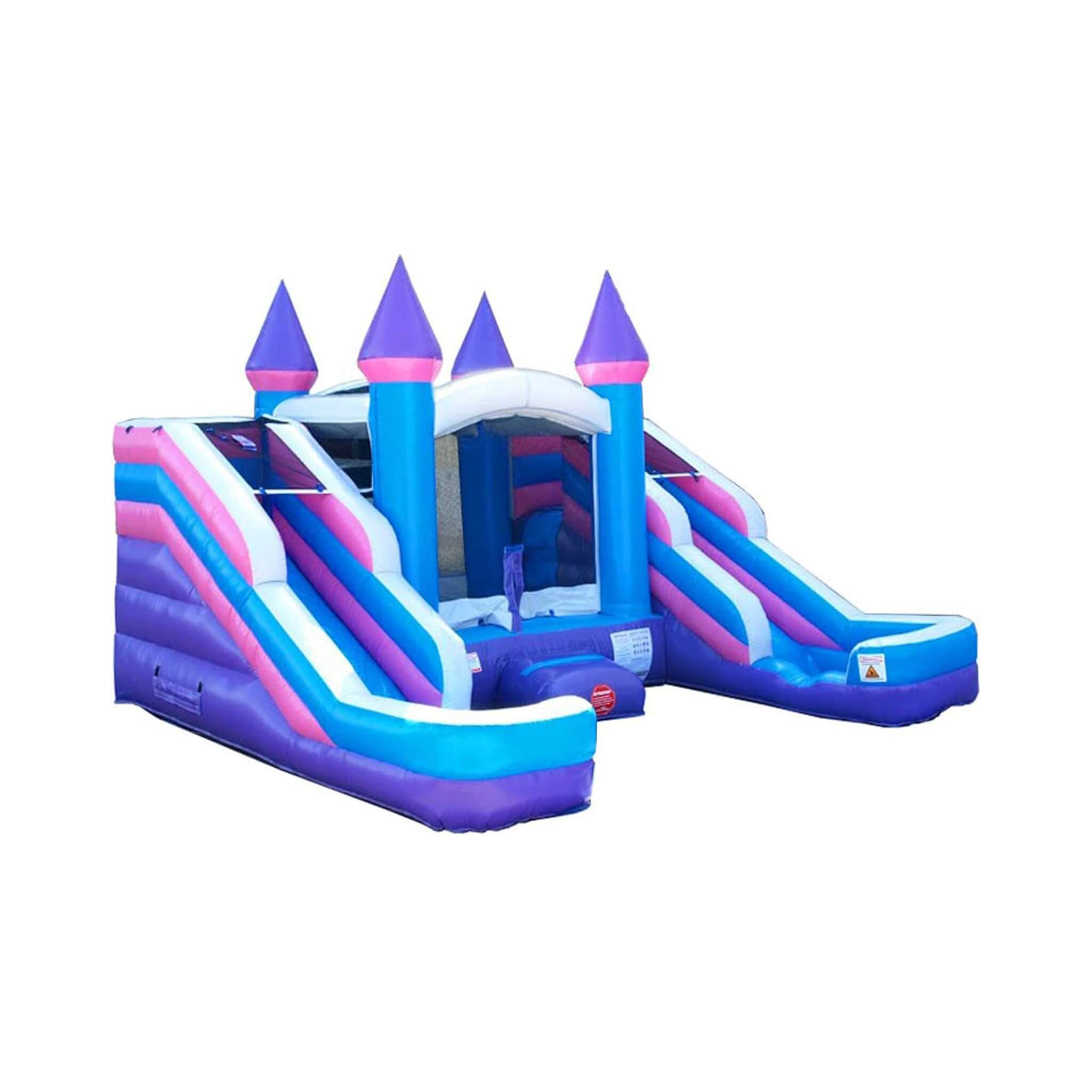 16FT Pink Castle Bounce House Combo With Double Water Slide