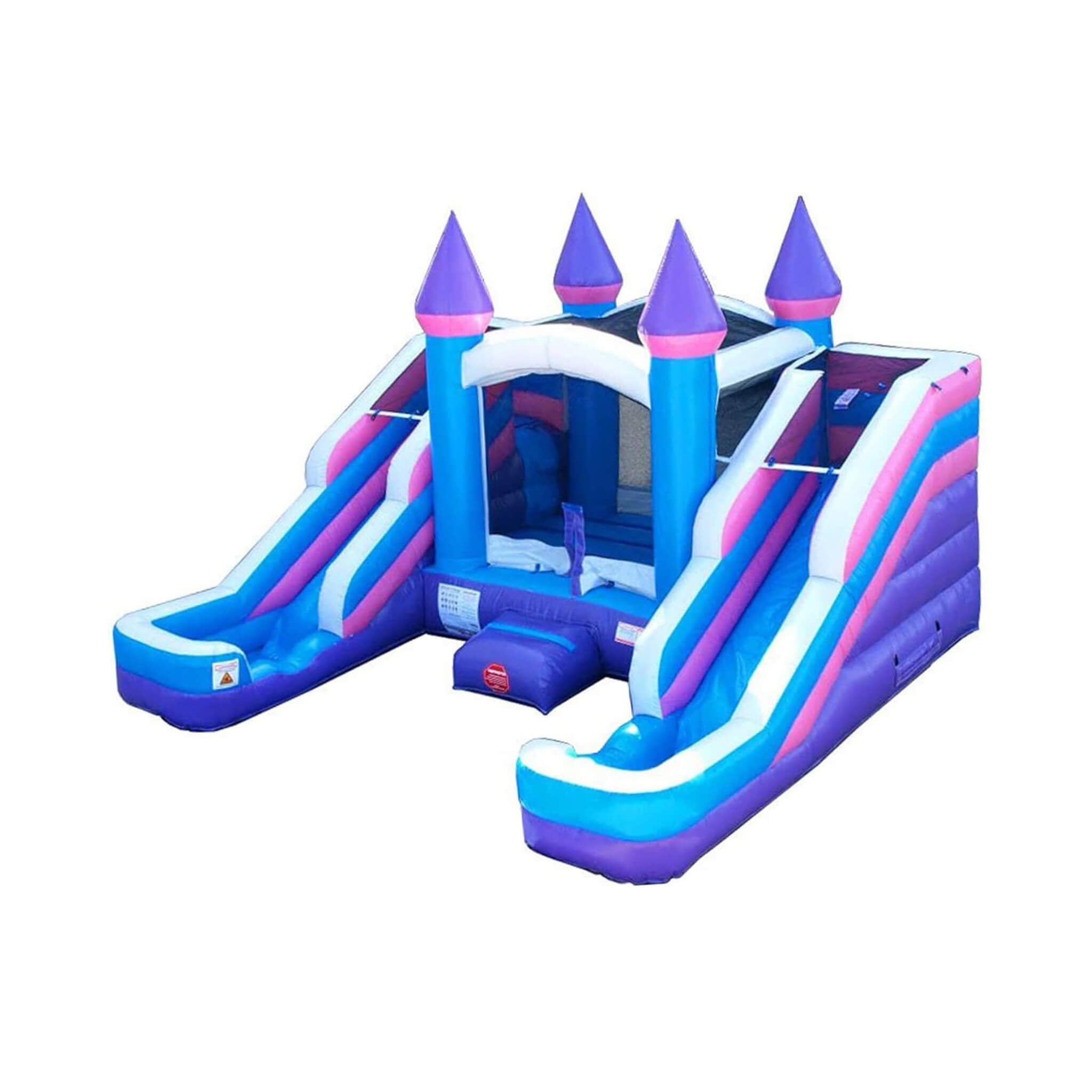 16FT Pink Castle Bounce House Combo With Double Water Slide