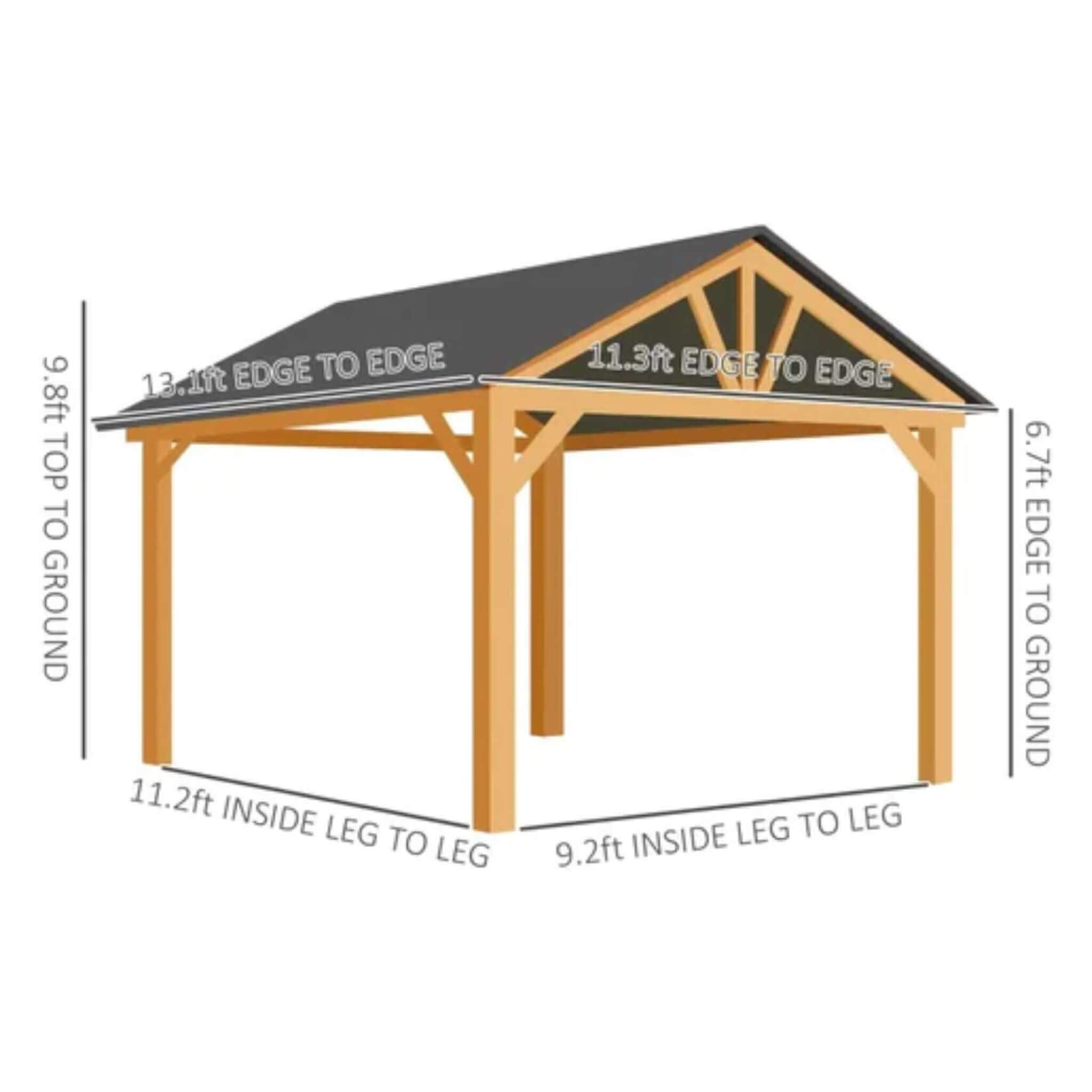 [09X11FT] Premium Outdoor Hardtop Patio Backyard Gazebo (SAK86341)