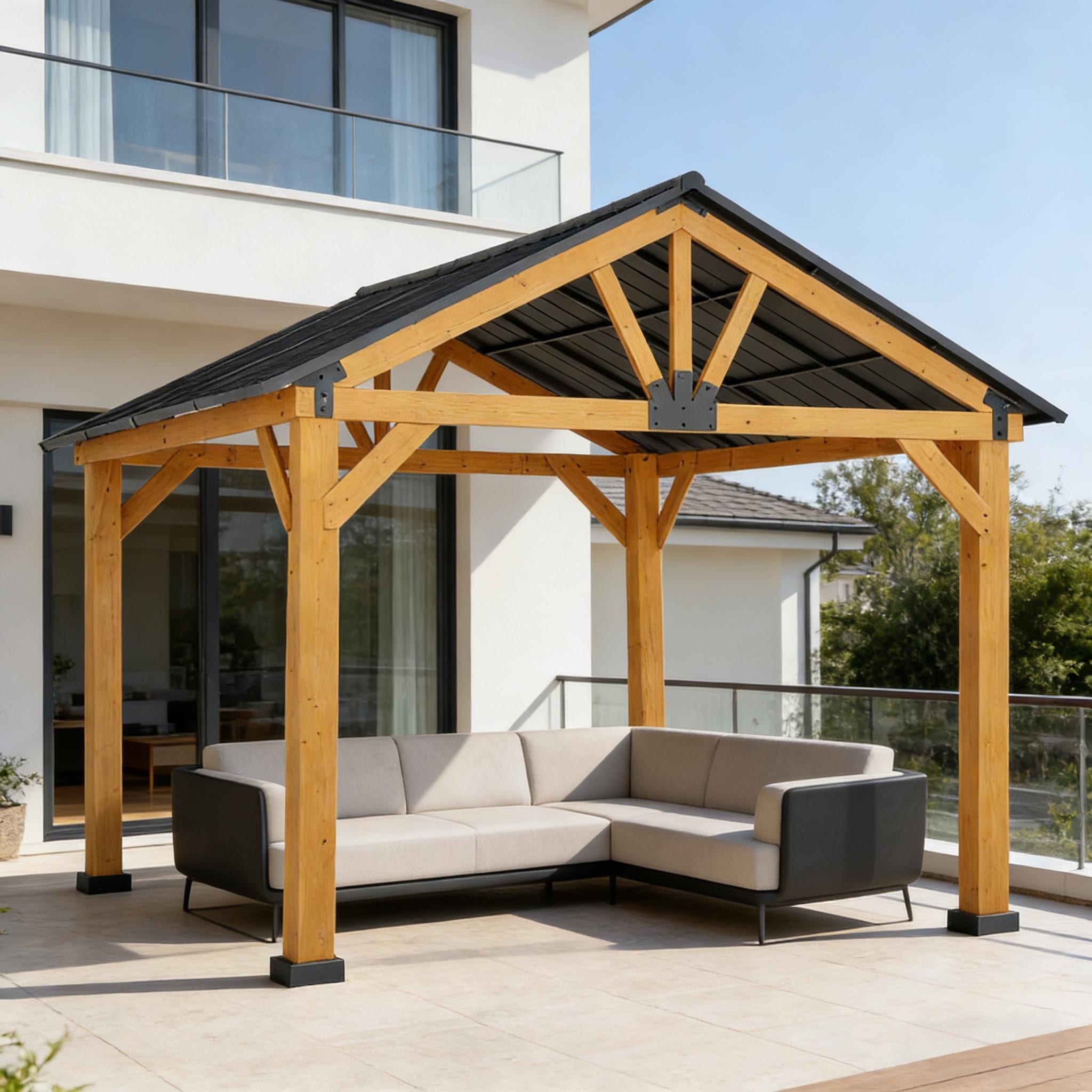 [09X11FT] Premium Outdoor Hardtop Patio Backyard Gazebo (SAK86341)