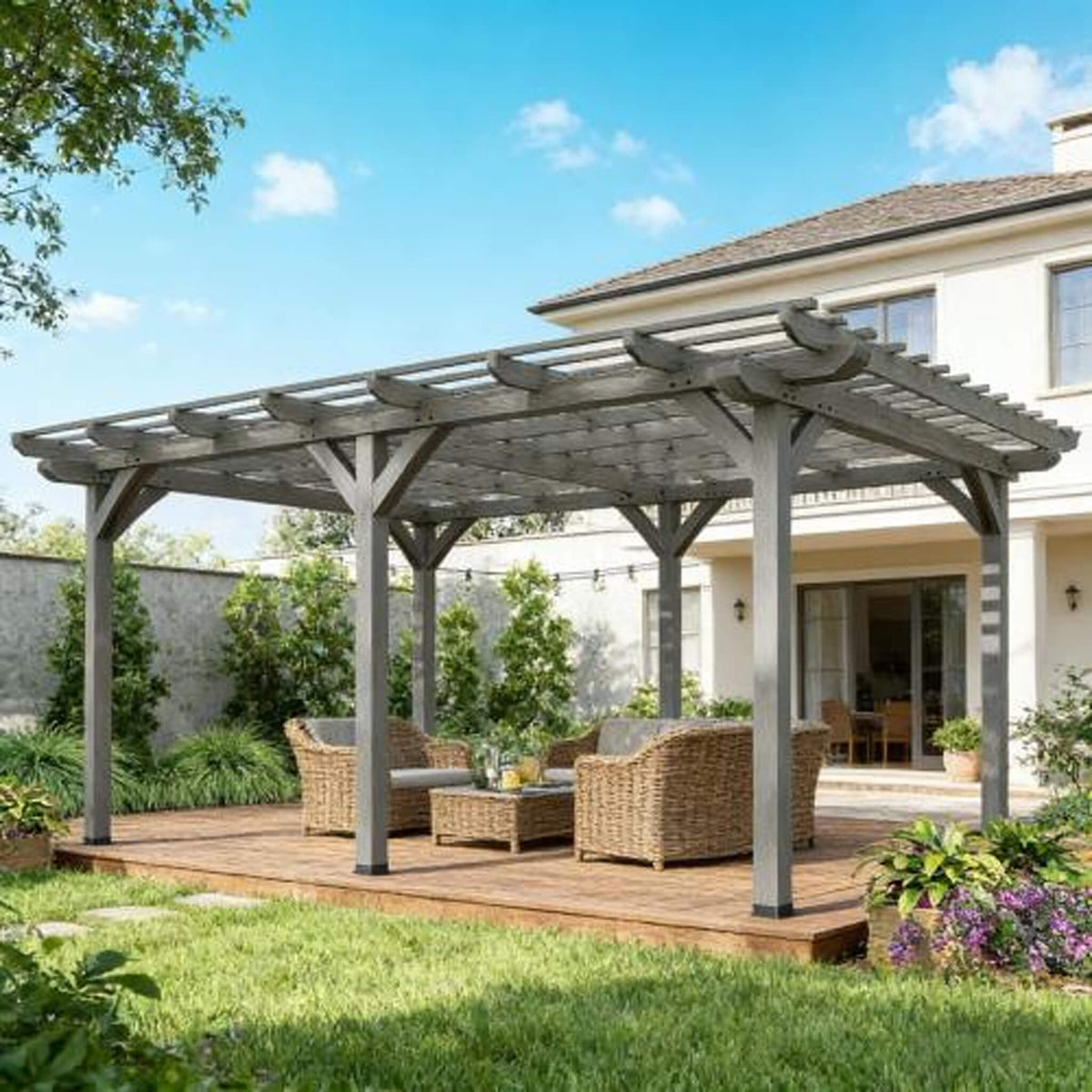 wood trellis canopy 09X12FT] Alora Premium Outdoor Wooden Grape Trellis Pergola (SAK18579