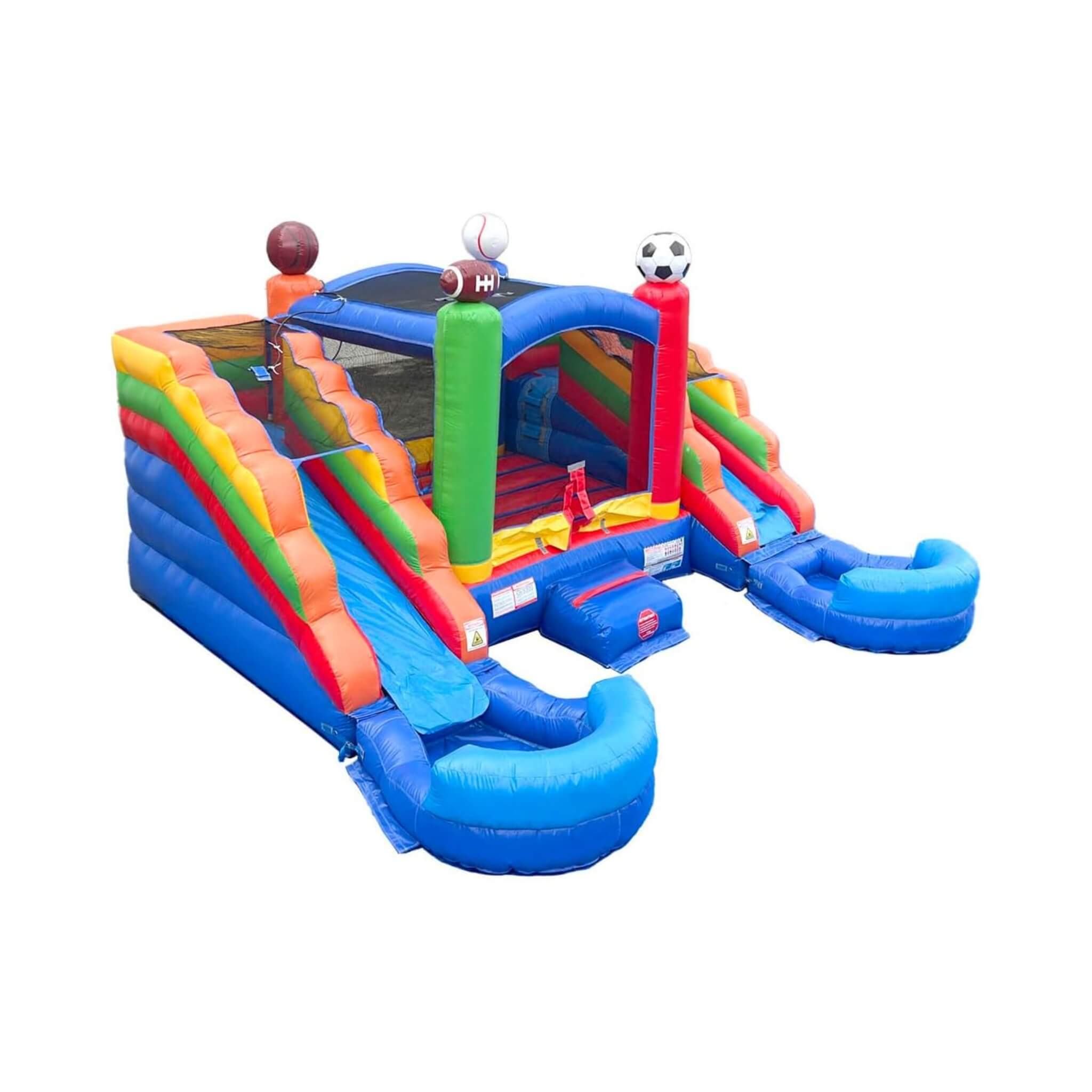 16FT Sports Castle Bounce House With Double Water Slides