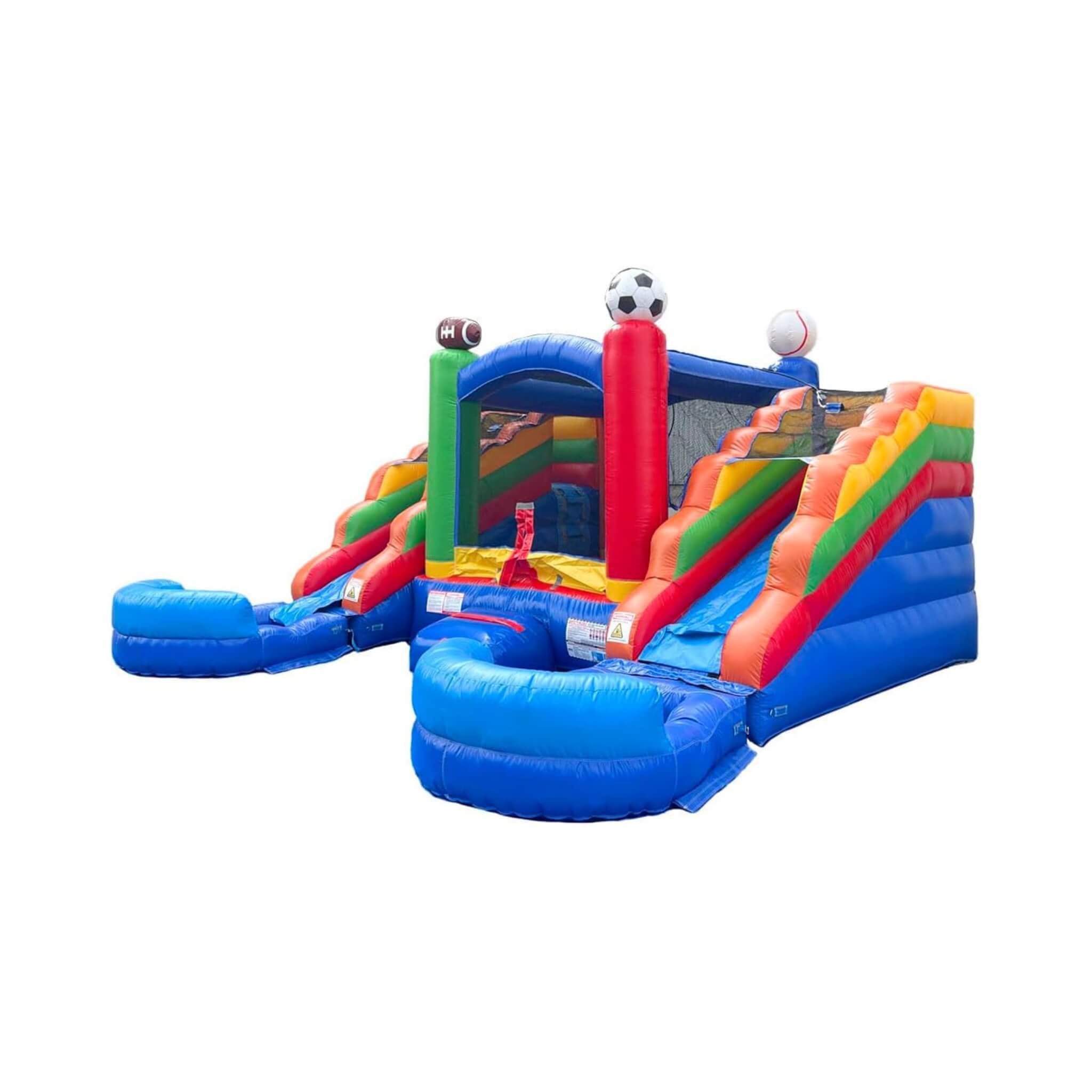 16FT Sports Castle Bounce House With Double Water Slides