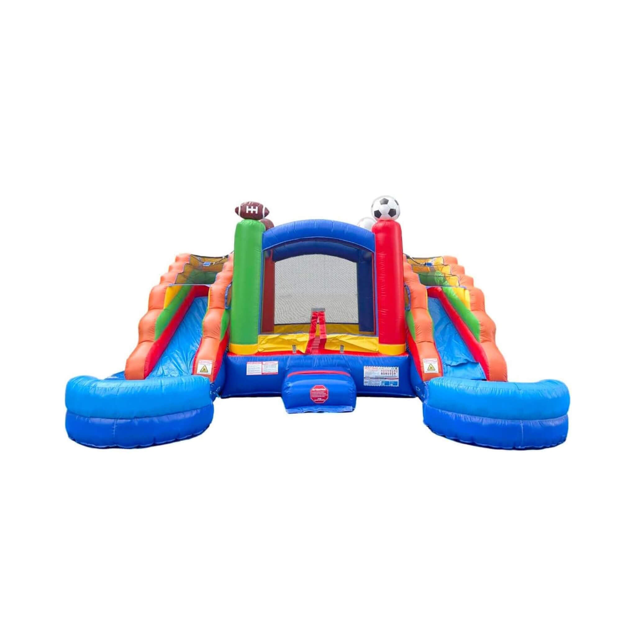 16FT Sports Castle Bounce House With Double Water Slides