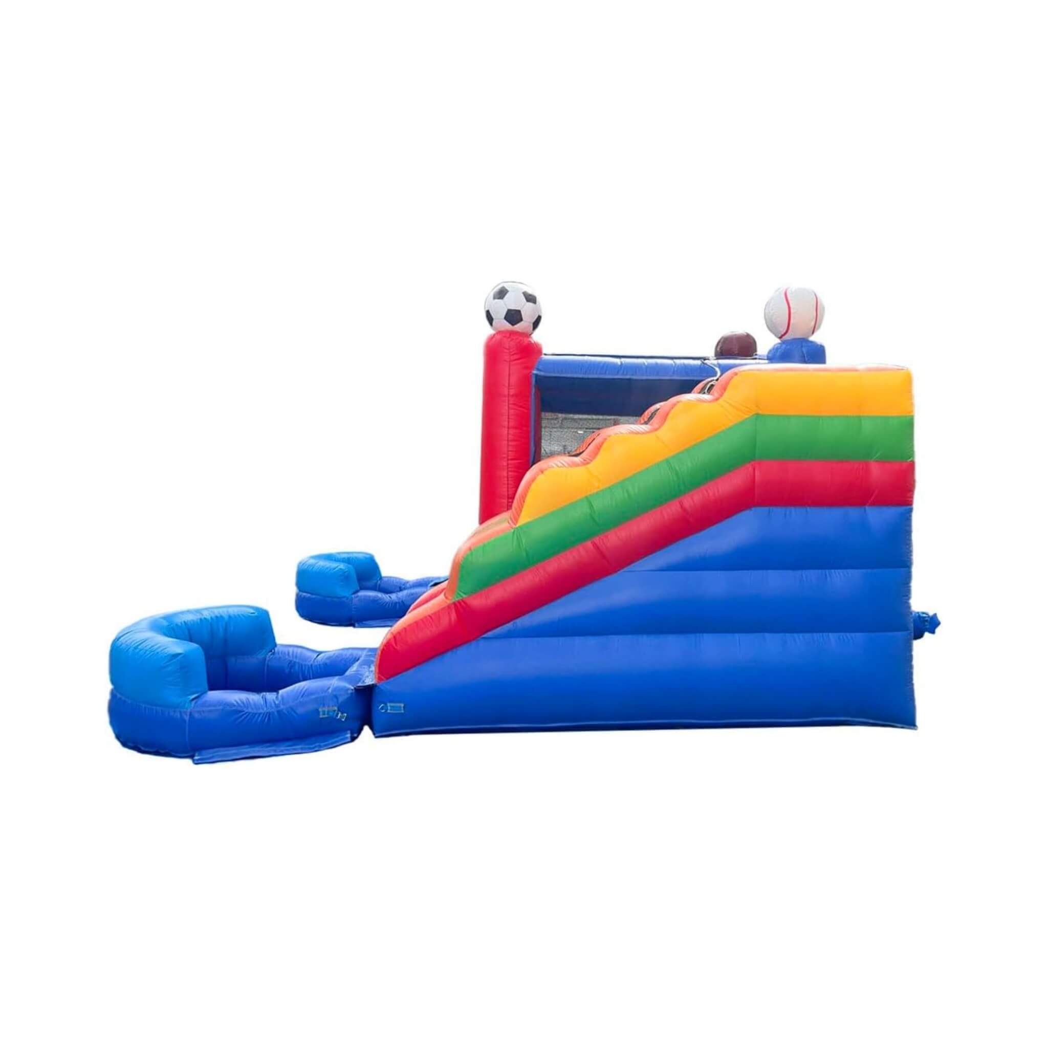 16FT Sports Castle Bounce House With Double Water Slides